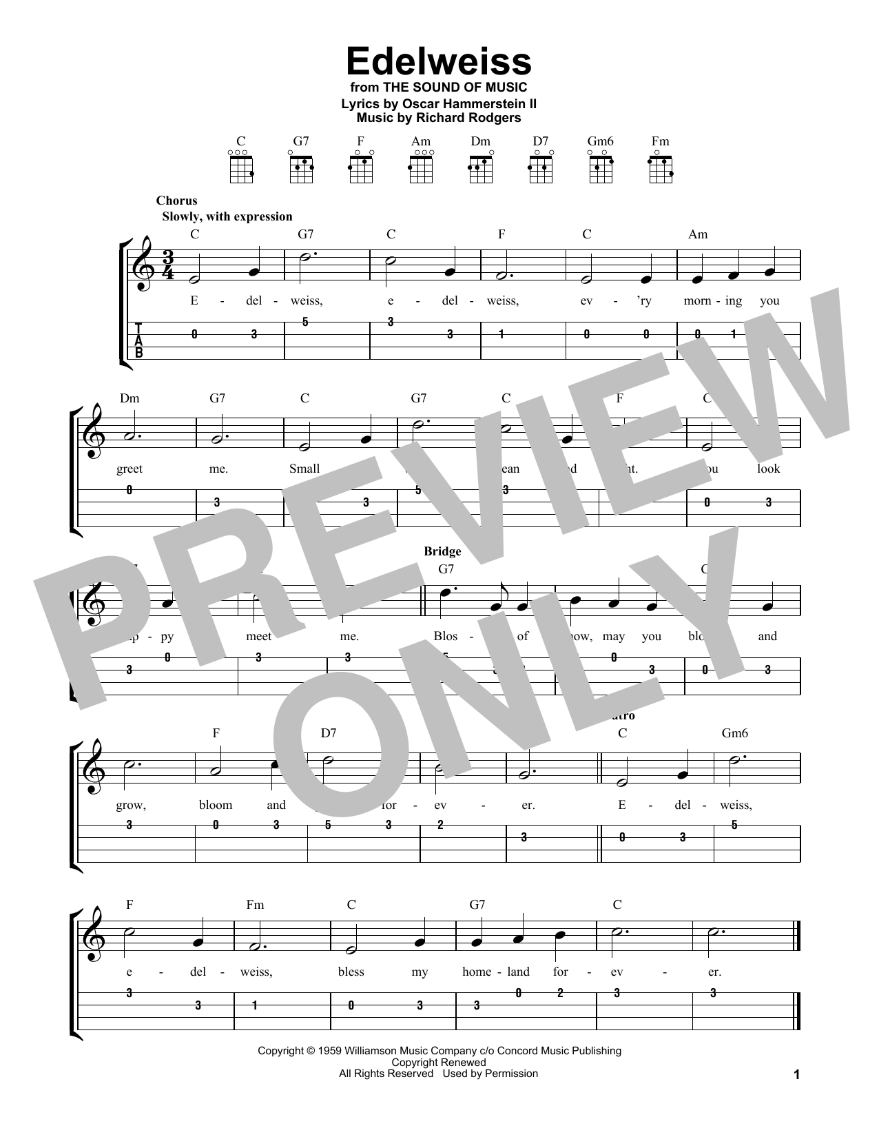 Product gallery: Page 1 of 1 Edelweiss (from The Sound Of Music), Rodgers & Hammerstein