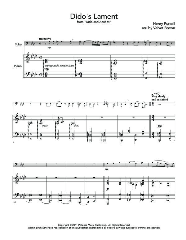Produktgalerie: Seite 1 von 9 Dido´s Lament, , (Tuba und Klavier)