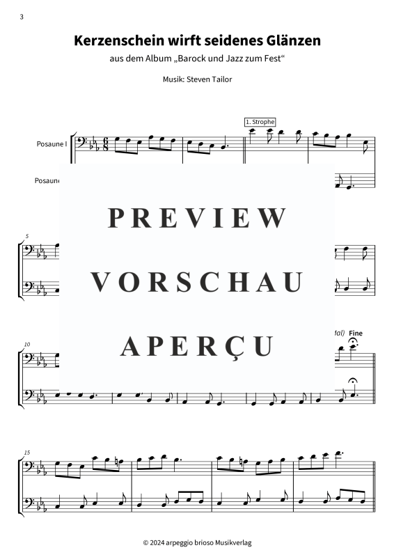 Product gallery: Page 5 of 8 Kerzenschein wirft seidenes Glänzen - aus dem Album Barock und Jazz zum Fest, , (Trombone duet)