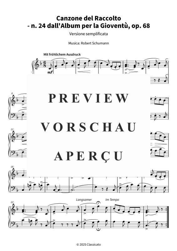 Product gallery: Page 1 of 5 Canzone del Raccolto - Versione semplificata, , Piano Solo