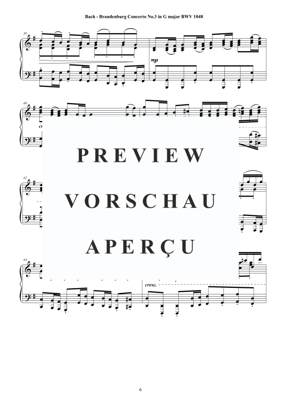 Product gallery: Page 7 of 11 Brandenburg Concerto No. 3 in G major BWV 1048, , Solo Piano