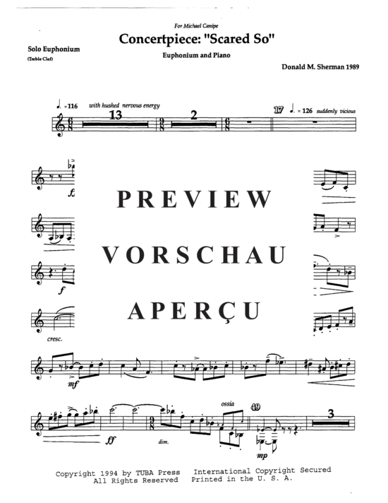 Product gallery: Page 21 of 21 Concert Piece (Scared So) , ,  (euphonium + piano)