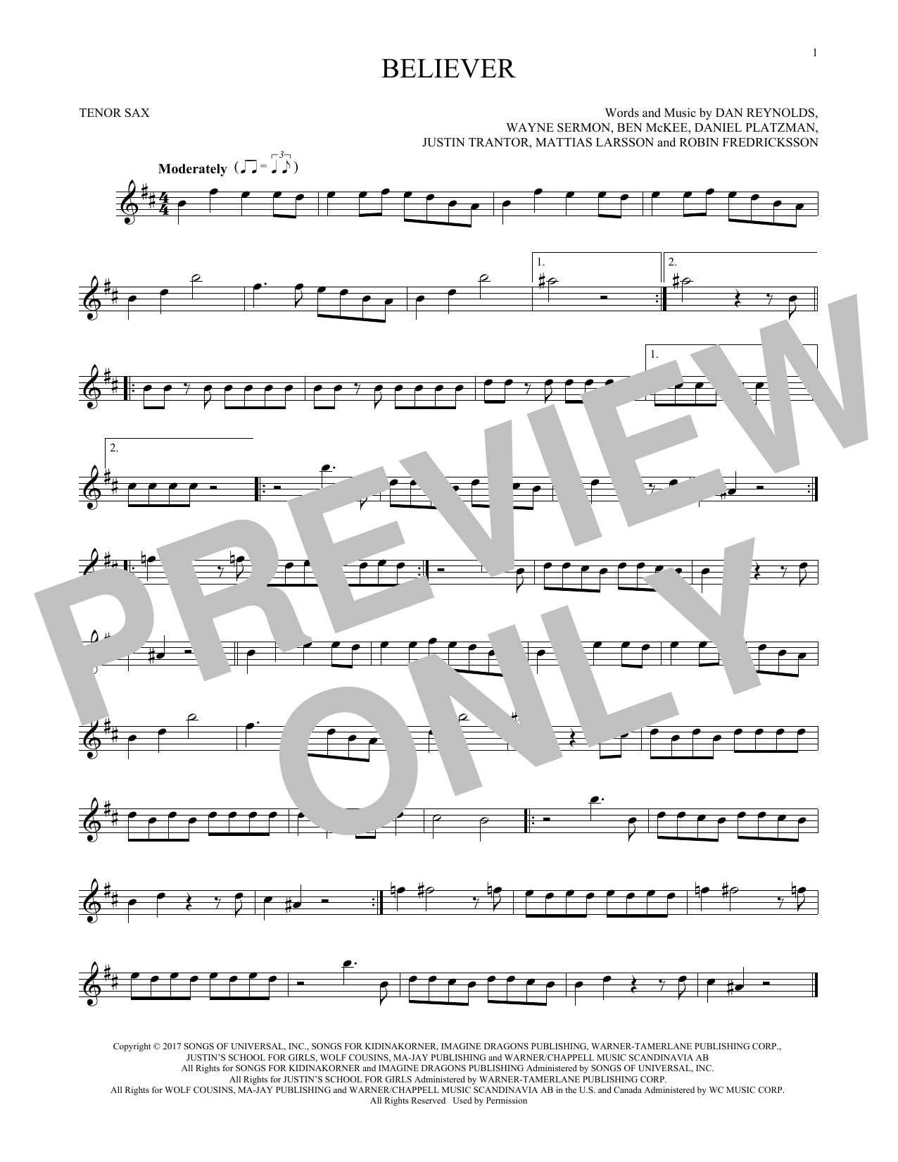 Product gallery: Page 1 of 1 Believer, Imagine Dragons