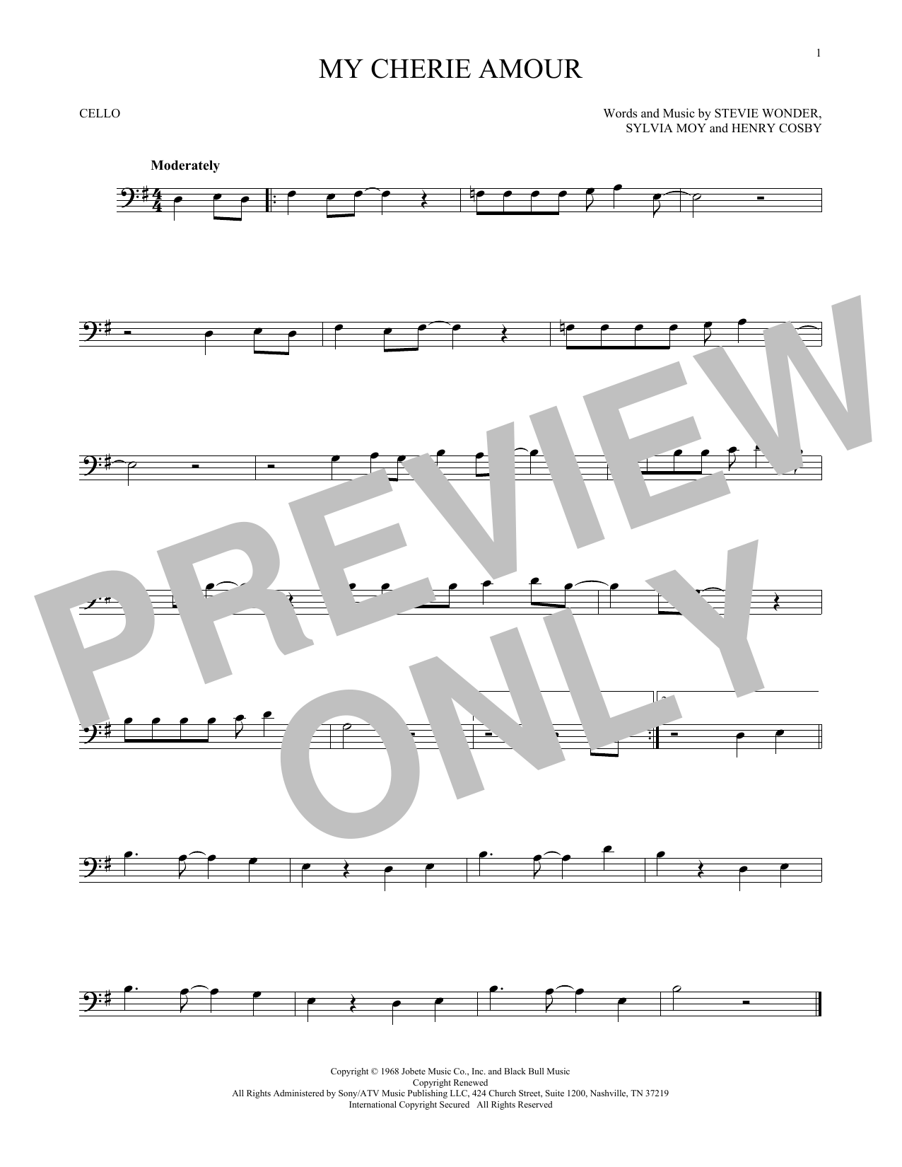 Produktgalerie: Seite 1 von 1 My Cherie Amour, Stevie Wonder, Violoncello