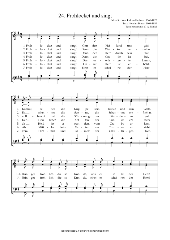 Produktbild zu: Frohlocket und singt  John Jenkins Husband, 1760-1825 / Horatius Bonar, 1808-1889