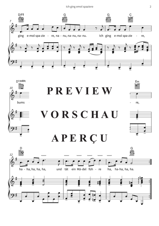 Product gallery: Page 5 of 6 Ich ging emol spaziere , , (vocals + piano, guitar)