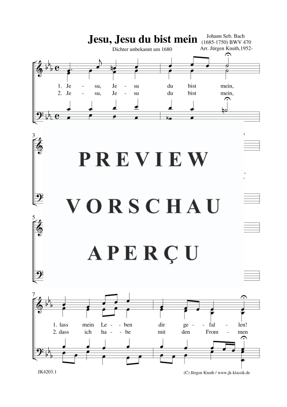 gallery: Jesu, Jesu du bist mein BWV 470, , Gemischter Chor