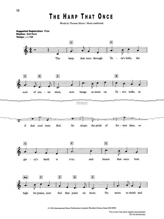 Produktgalerie: Seite 1 von 1 The Harp That Once, Irish Traditional, Gesang, Gitarre, Keyboard