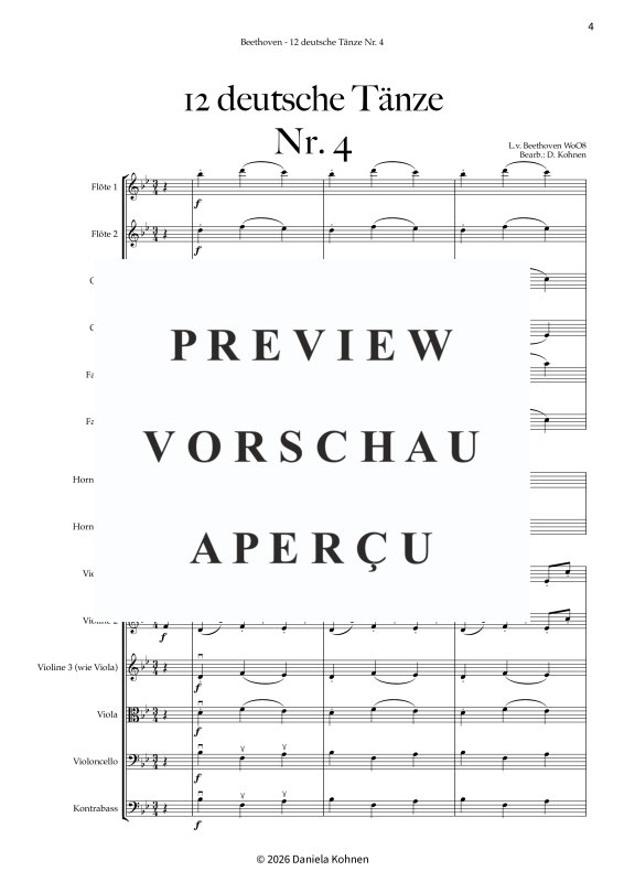 Produktgalerie: Seite 6 von 11 Deutscher Tanz Nr. 4, , Jugendkammerorchester
