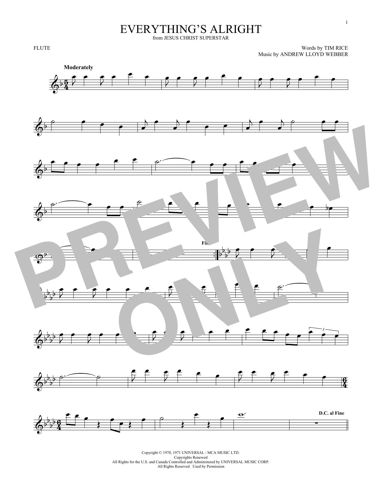 Product gallery: Page 1 of 1 Everything's Alright (from Jesus Christ Superstar), Andrew Lloyd Webber