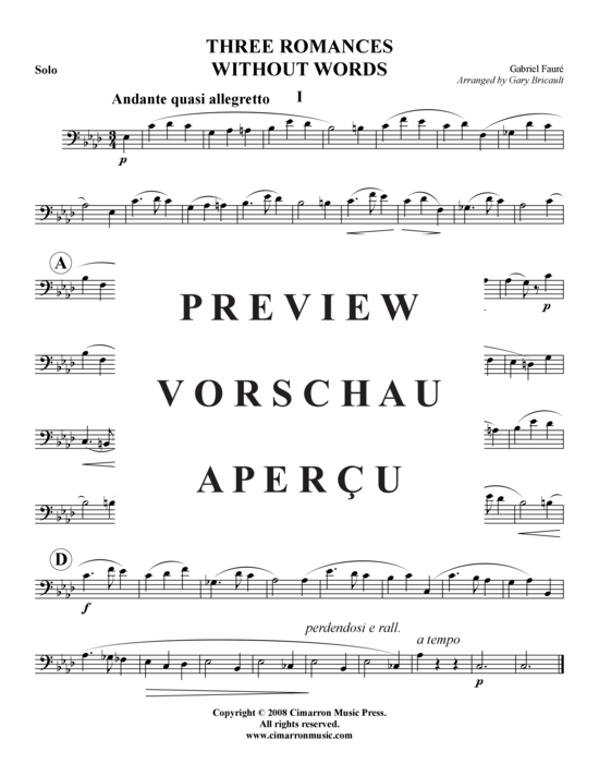 Product gallery: Page 17 of 21 Drei Romanzen ohne Worte , , (baritone/pos + piano)