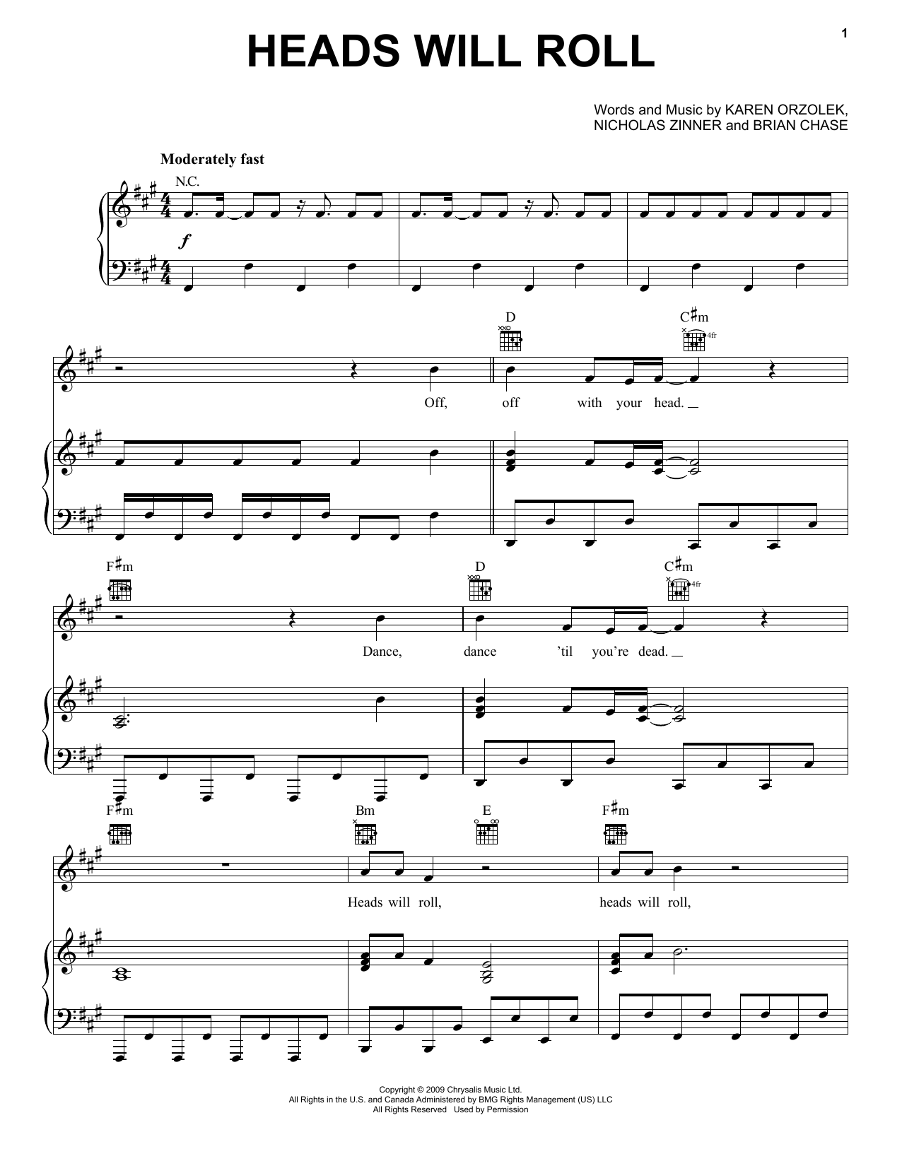 Product picture to: Heads Will Roll (from Sing 2)