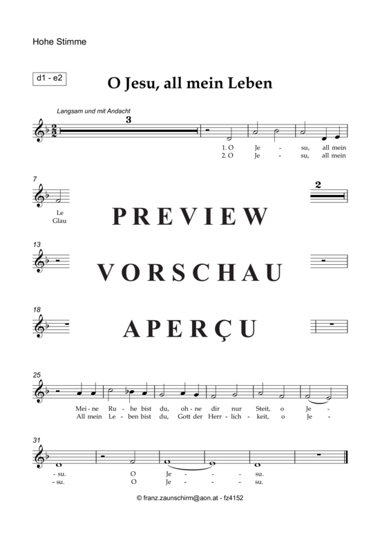 gallery: O Jesu, all mein Leben bist du , , (Gesang hoch + Orgel)