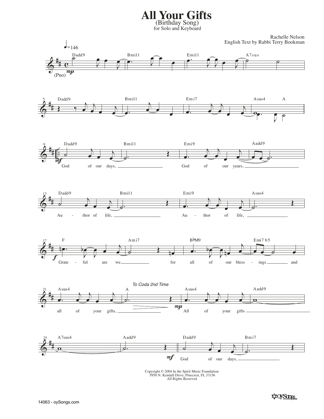 Produktgalerie: Seite 1 von 1 All Your Gifts, Rachelle Nelson, Melodieinstrument