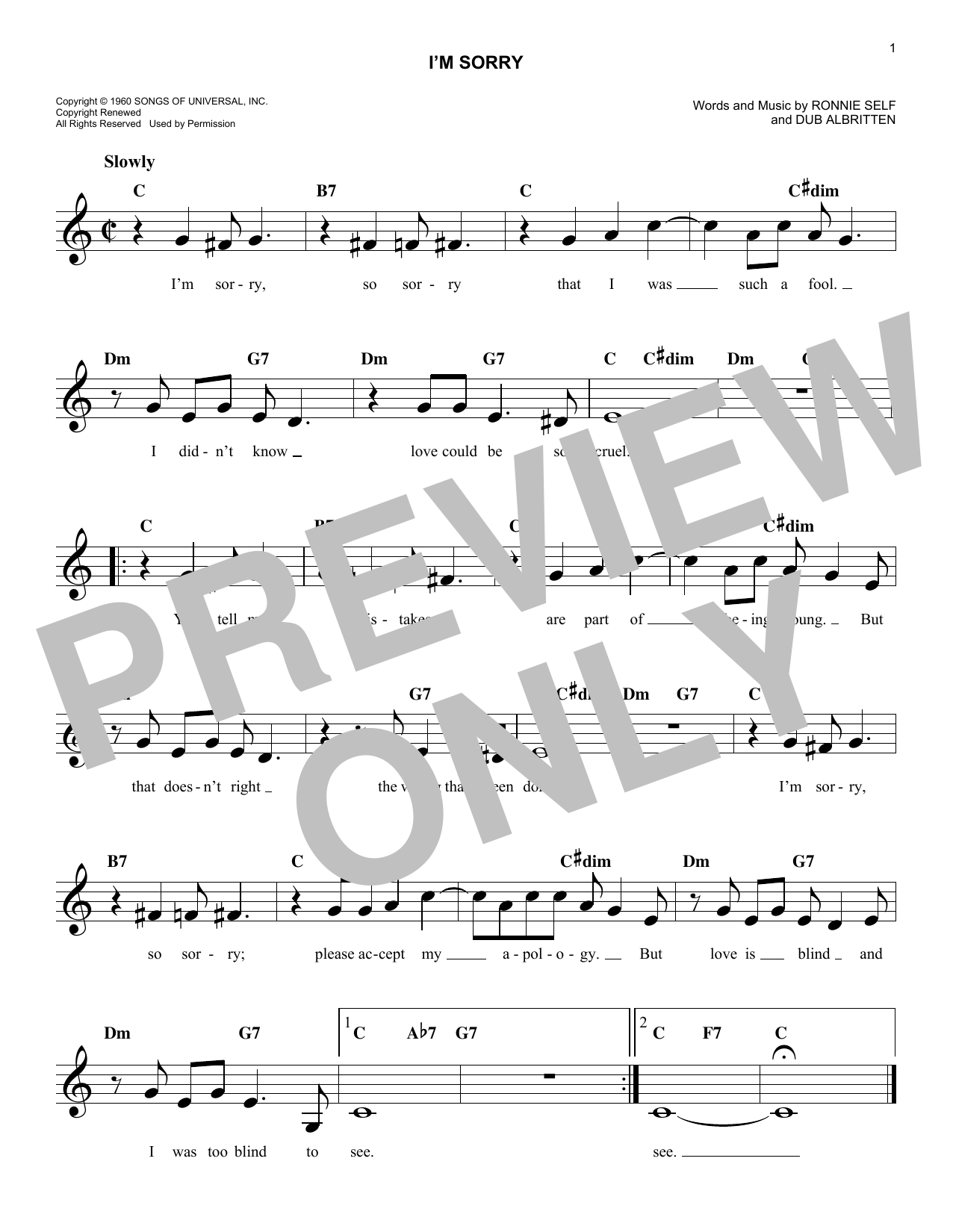 Produktgalerie: Seite 1 von 1 I'm Sorry, Brenda Lee