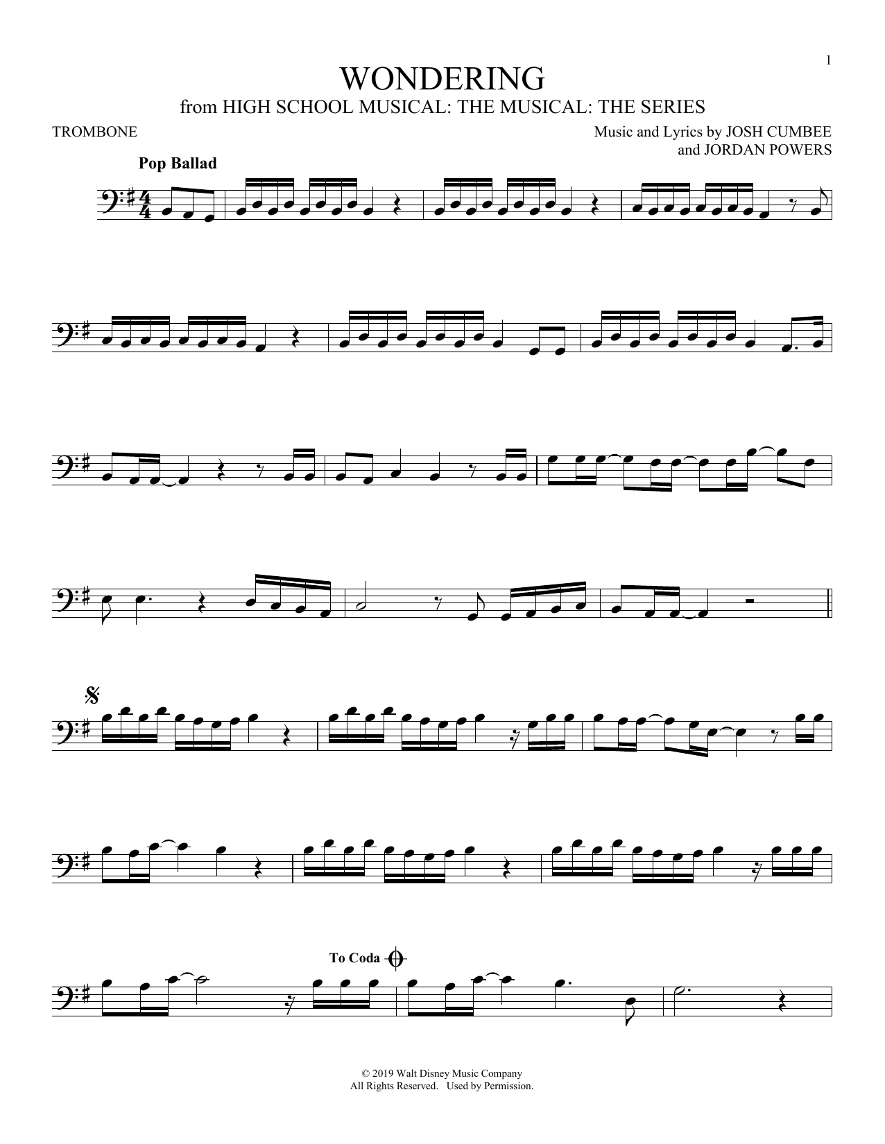 Product gallery: Page 1 of 1 Wondering (from High School Musical: The Musical: The Series), Olivia Rodrigo & Julia Lester