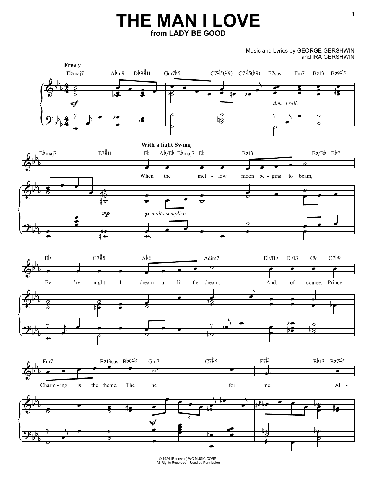 Product picture to: The Man I Love [Jazz version] (arr. Brent Edstrom)