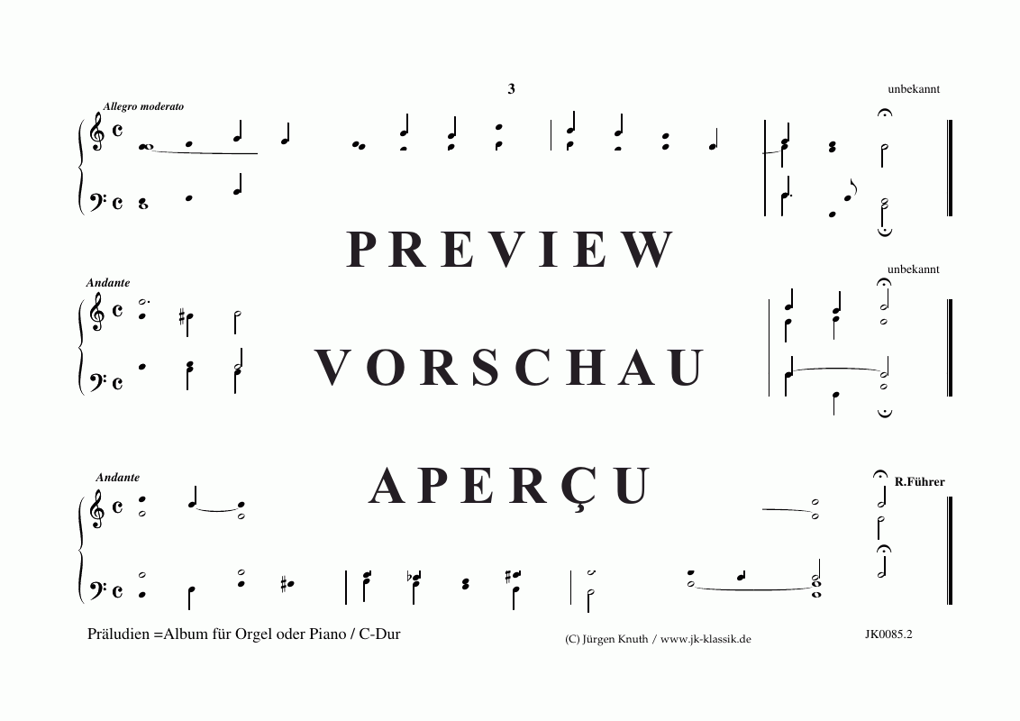 Product gallery: Page 3 of 11 Präludien C-Dur , , (organ/piano solo)