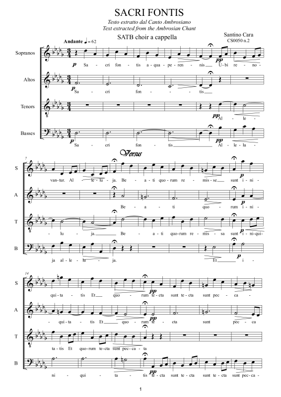 Produktbild zu: Sacri fontis - Ambrosianischer GesangSantino Cara