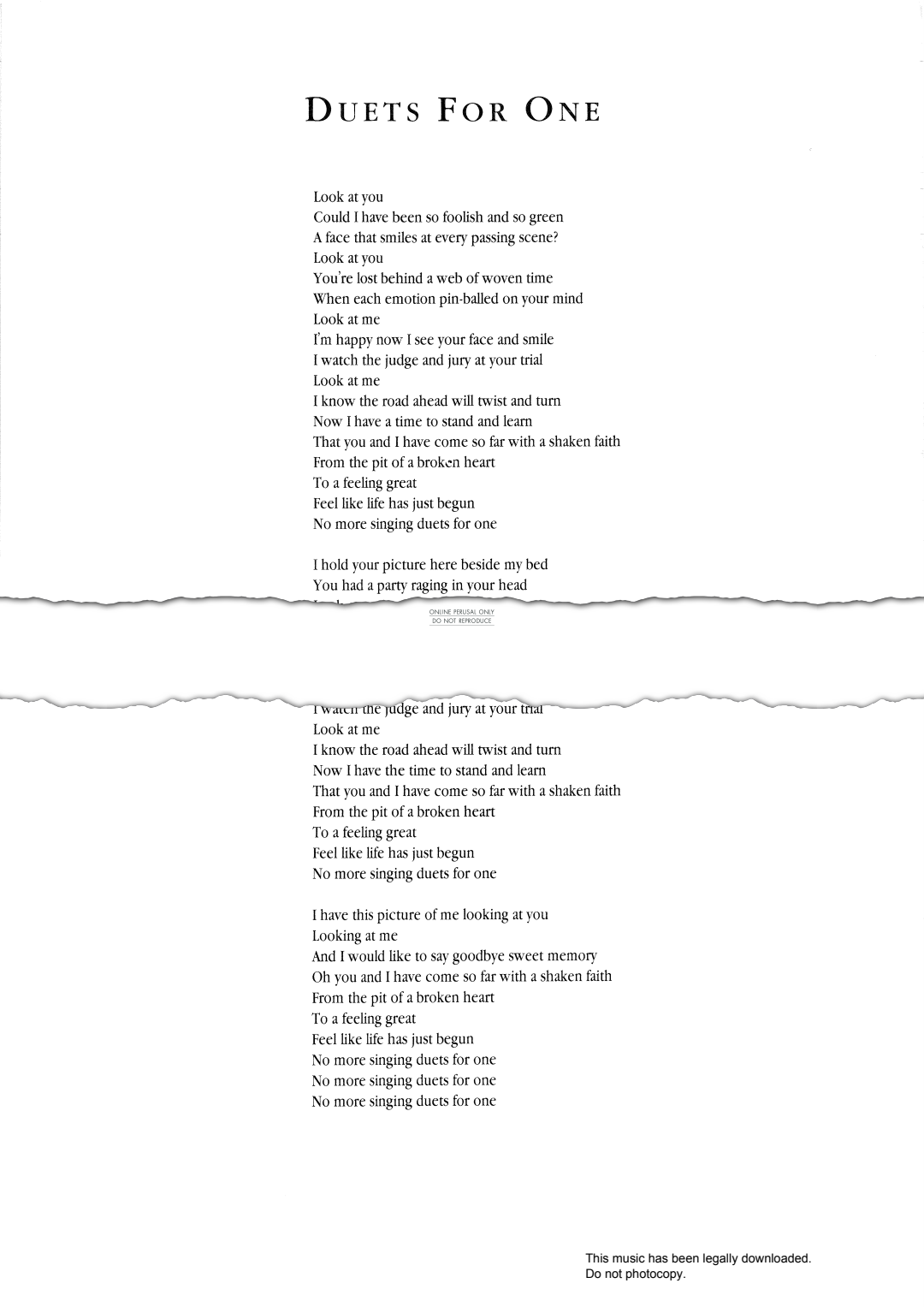 Produktbild zu: Duet For One