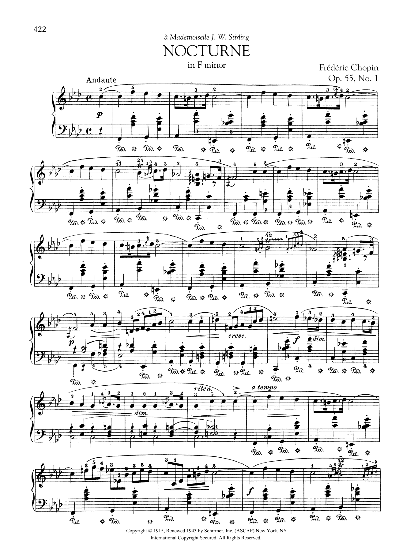 Product gallery: Page 1 of 1 Nocturne in F minor, Op. 55, No. 1, Frédéric Chopin