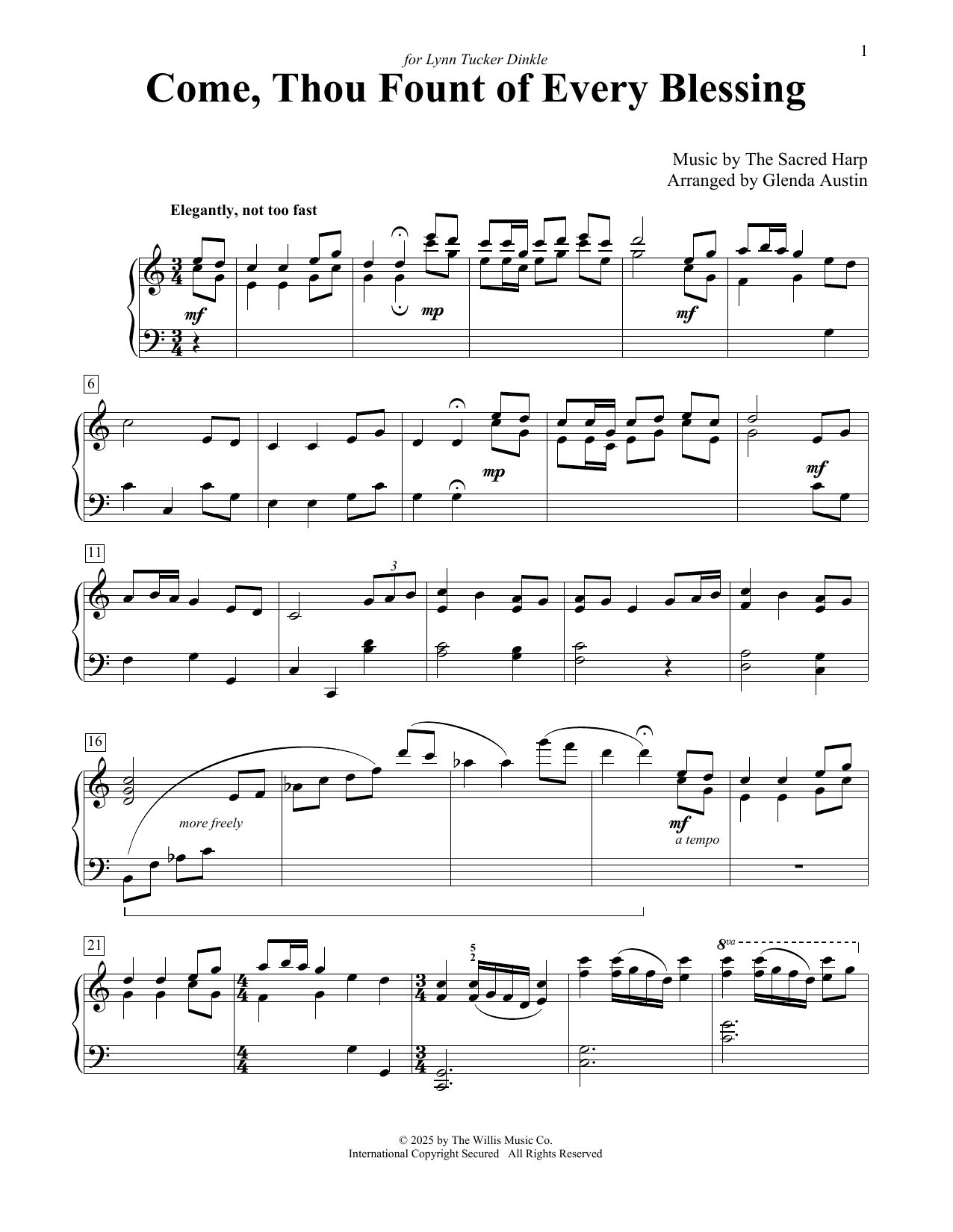 Produktbild zu: Come, Thou Fount Of Every Blessing (arr. Glenda Austin)