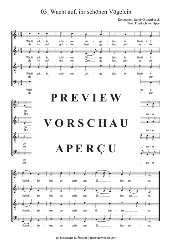 Produktgalerie: Seite 2 von 3 Wacht auf, ihr schönen Vögelein , , (Gemischter Chor)
