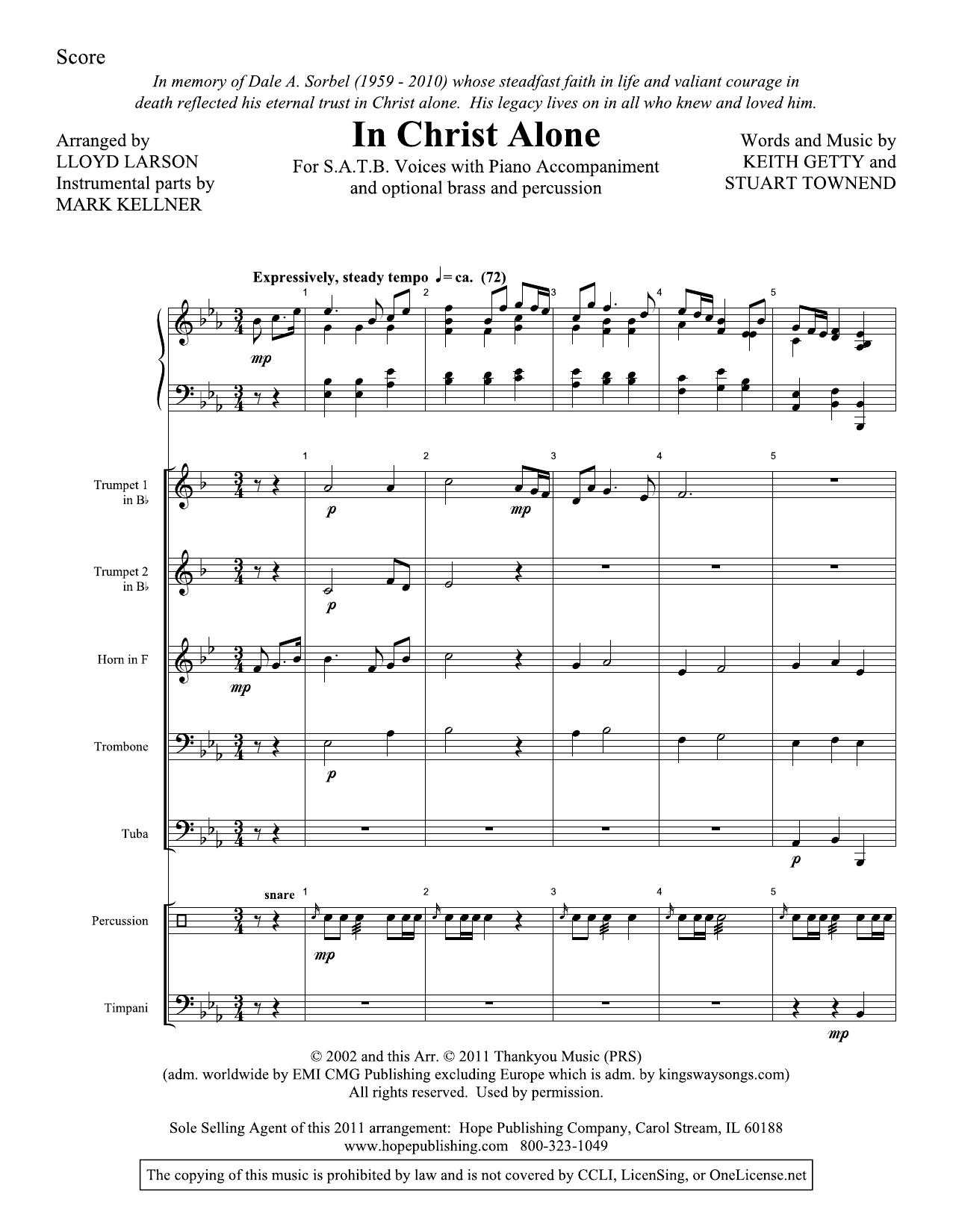 Produktbild zu: In Christ Alone - Full Score