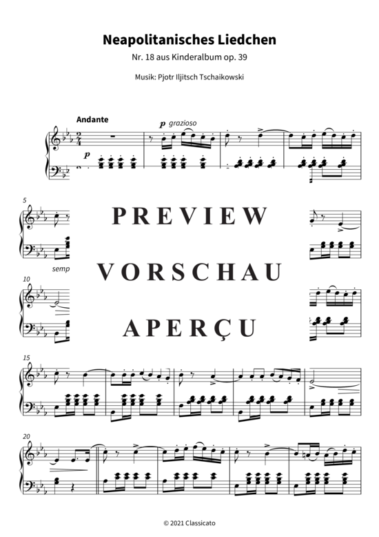 Produktgalerie: Seite 4 von 5 Neapolitanisches Liedchen - Nr. 18 aus Kinderalbum op. 39 , , Klavier Solo