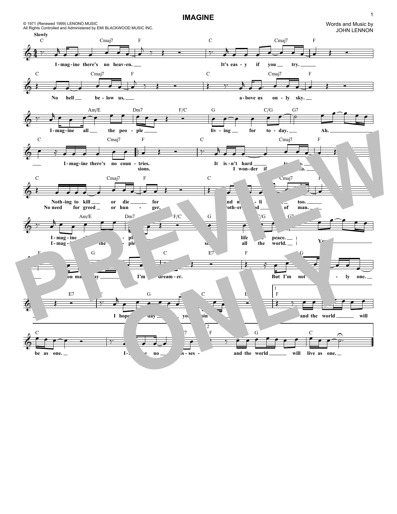 Produktgalerie: Seite 1 von 1 Imagine, John Lennon