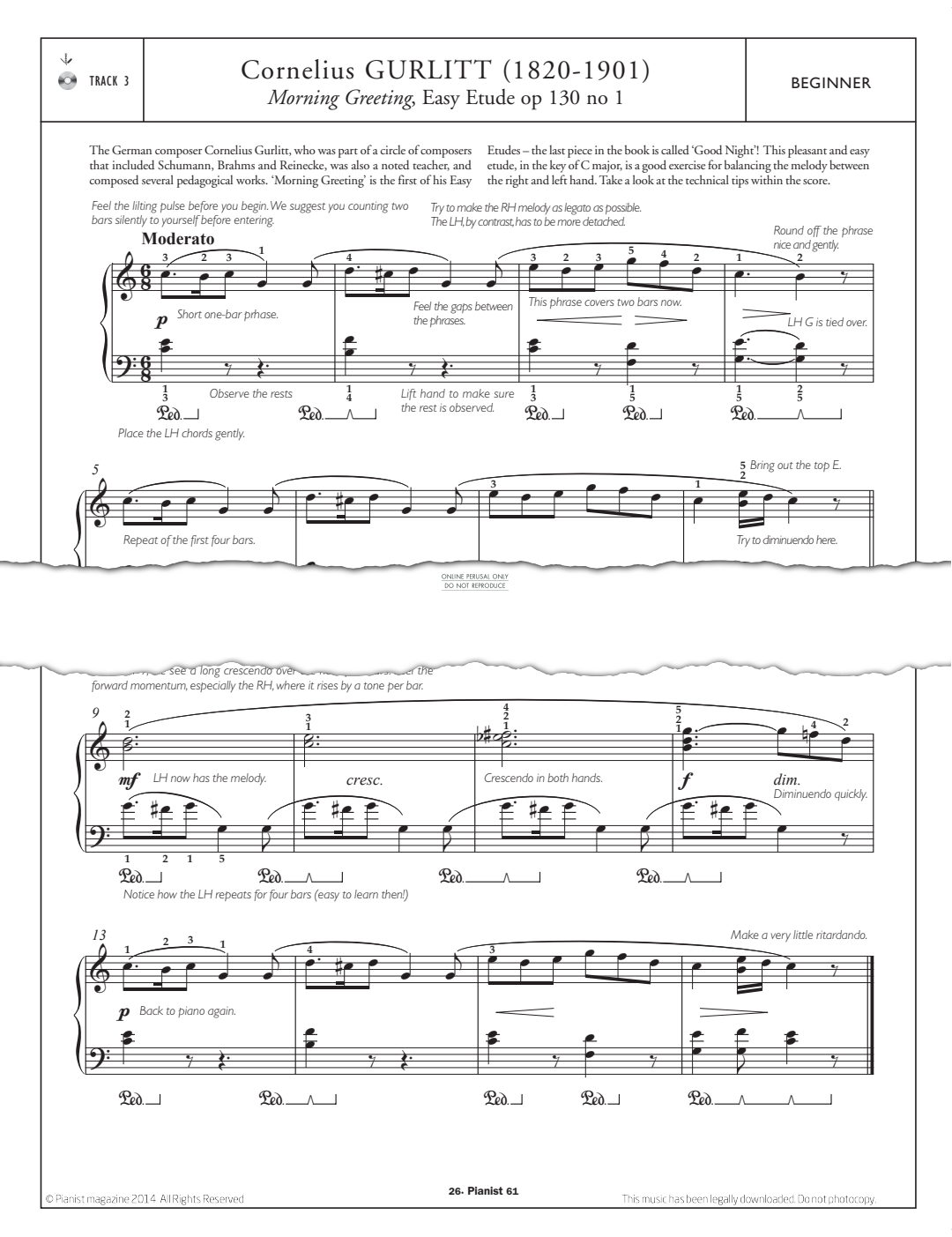 Product gallery: Page 1 of 1 Morning Greeting, Easy Etude Op.130 No.1, Cornelius Gurlitt