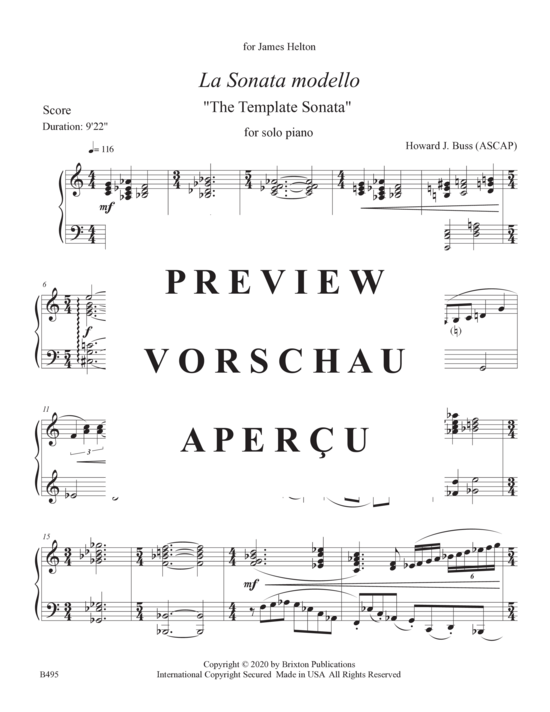 gallery: La Sonata modello , , Klavier Solo