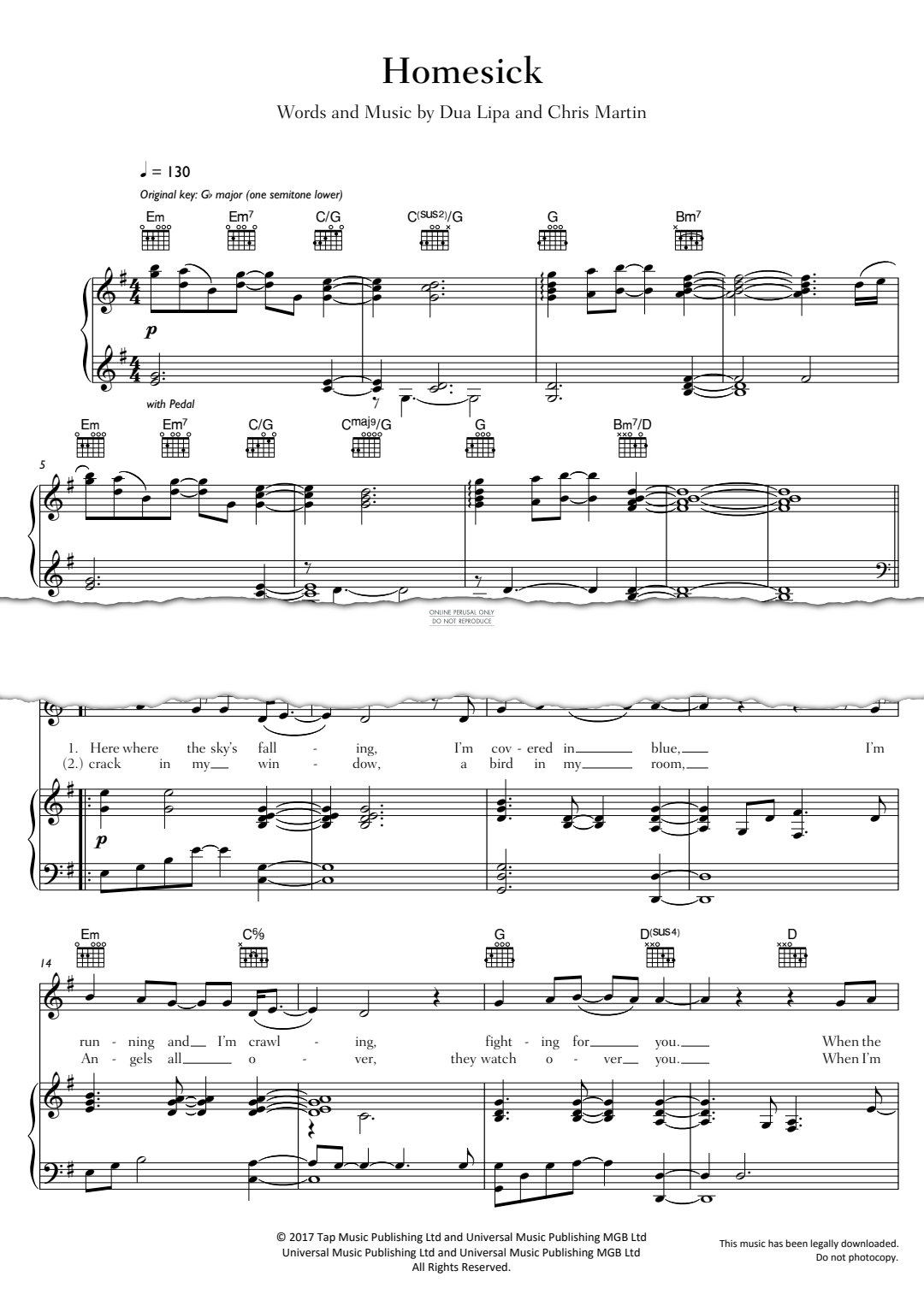 Produktgalerie: Seite 1 von 1 Homesick, Dua Lipa, Gesang, Gitarre, Klavier