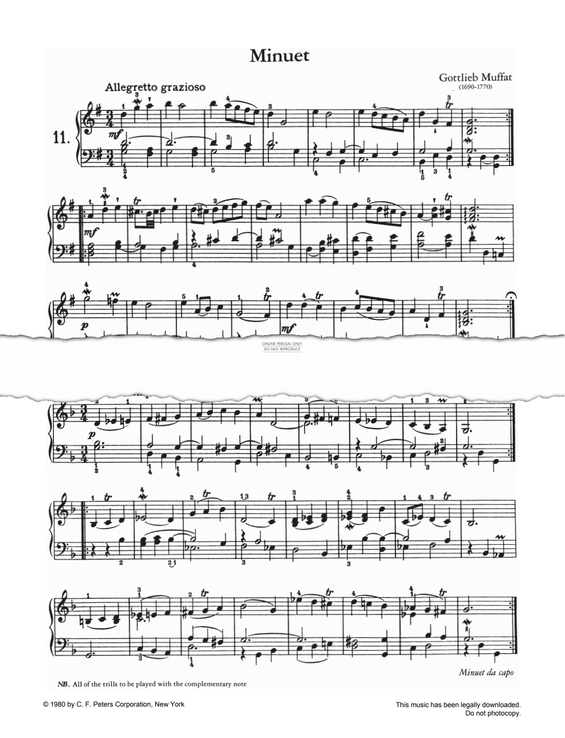 Produktgalerie: Seite 1 von 1 Minuet, Gottlieb Muffat, Klavier