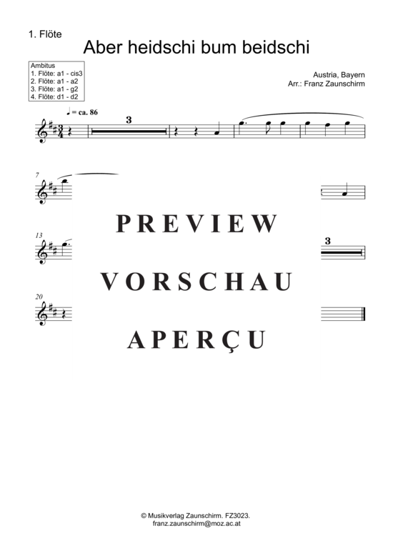 gallery: Aber heidschi bum beidschi , , (Quartett Querflöte)