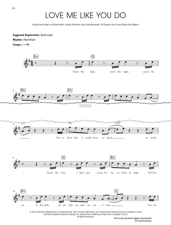 Produktgalerie: Seite 1 von 1 Love Me Like You Do, Ellie Goulding, Gesang, Gitarre, Keyboard