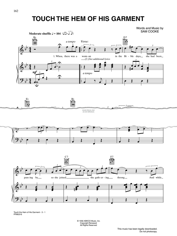 Produktgalerie: Seite 1 von 1 Touch The Hem Of His Garment, Sam Cooke, Gesang, Gitarre, Klavier