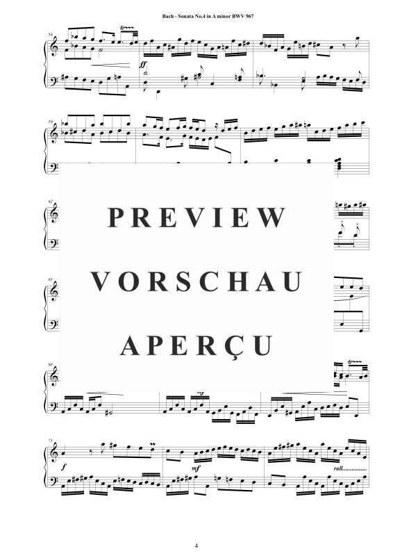 Produktgalerie: Seite 5 von 9 Sonate Nr. 4 in A-Moll BWV 967, , Cembalo/Klavier Solo