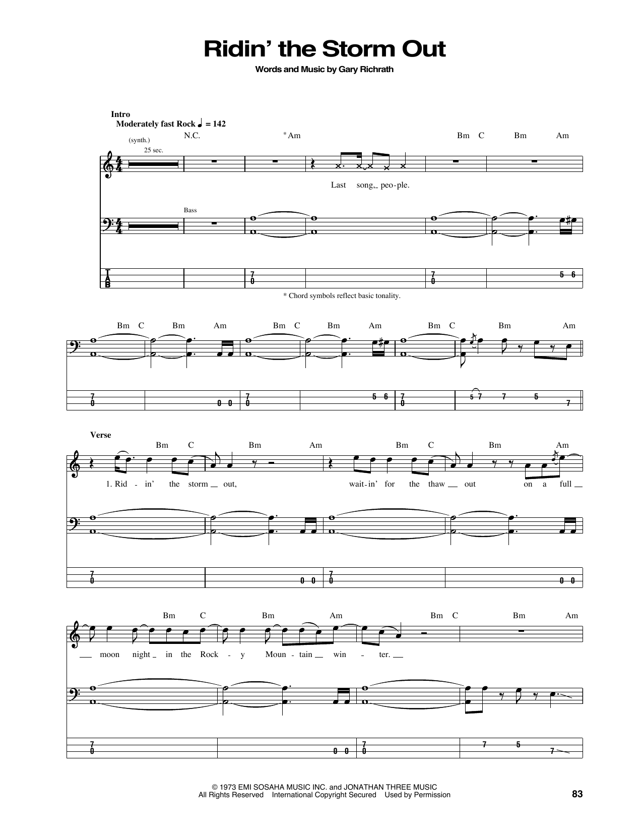 Produktgalerie: Seite 1 von 1 Ridin' The Storm Out, REO Speedwagon, E-Bass