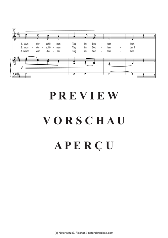 Product gallery: Page 3 of 3 Der wunderschöne Tag im September , , Piano and Voice