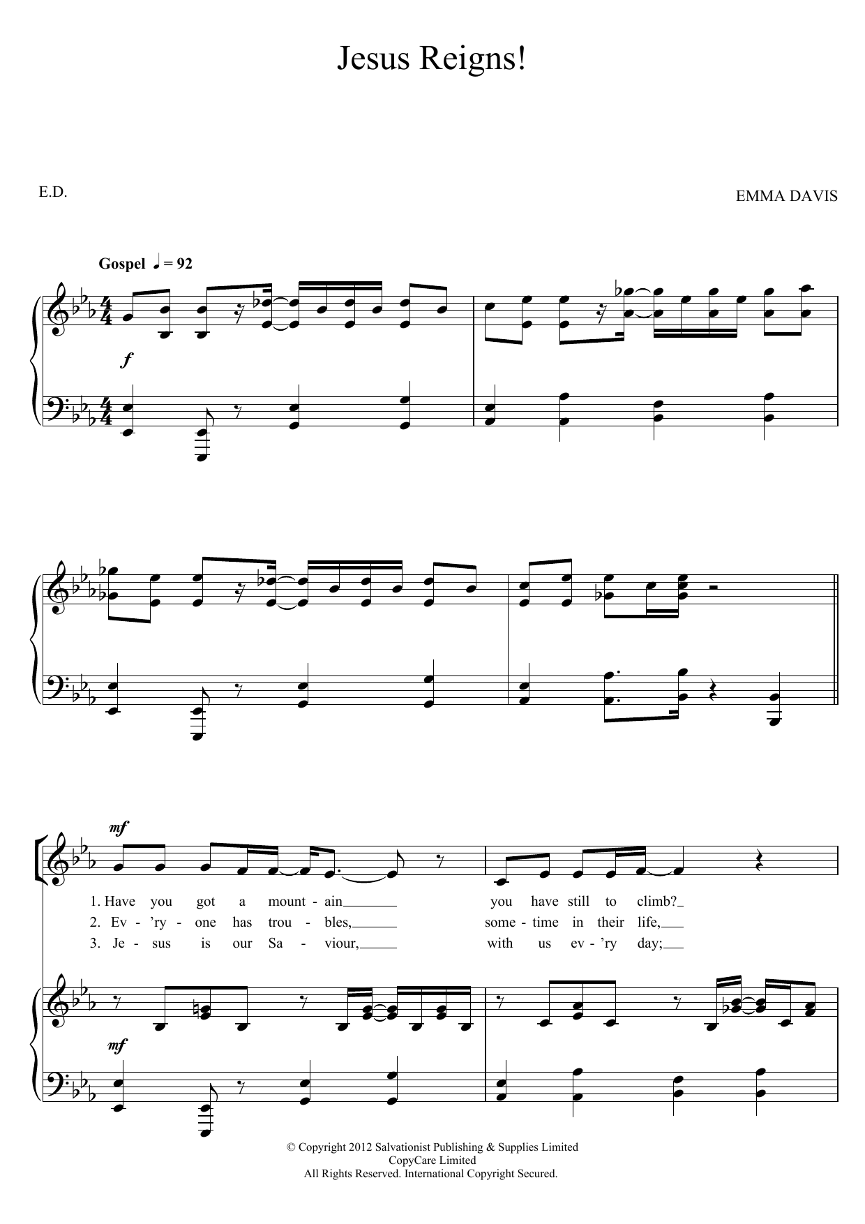 Produktgalerie: Seite 1 von 1 Jesus Reigns!, The Salvation Army, Gesang, Gitarre, Klavier