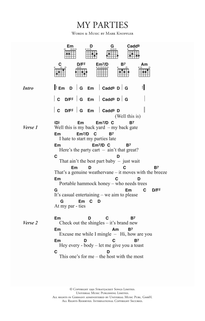 Produktgalerie: Seite 1 von 1 My Parties, Dire Straits, Gitarre