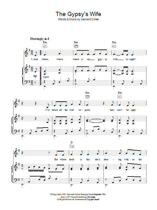Produktgalerie: Seite 1 von 1 The Gypsy's Wife, Leonard Cohen, Gesang, Gitarre, Klavier