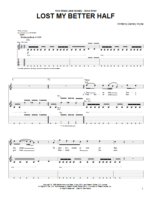 Produktgalerie: Seite 1 von 1 Lost My Better Half, Black Label Society, Gitarre