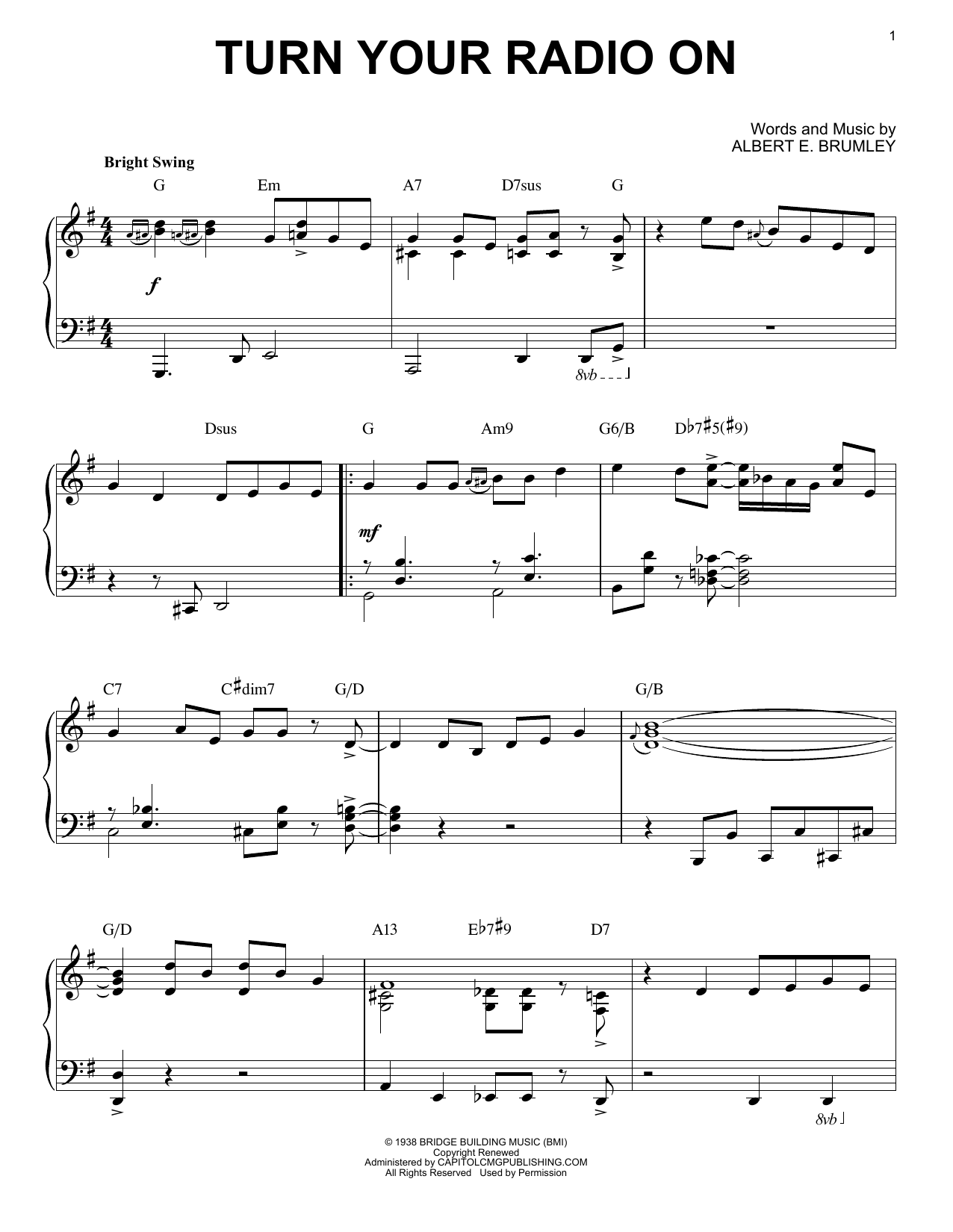 Product gallery: Page 1 of 1 Turn Your Radio On [Jazz version] (arr. Brent Edstrom), Albert E. Brumley