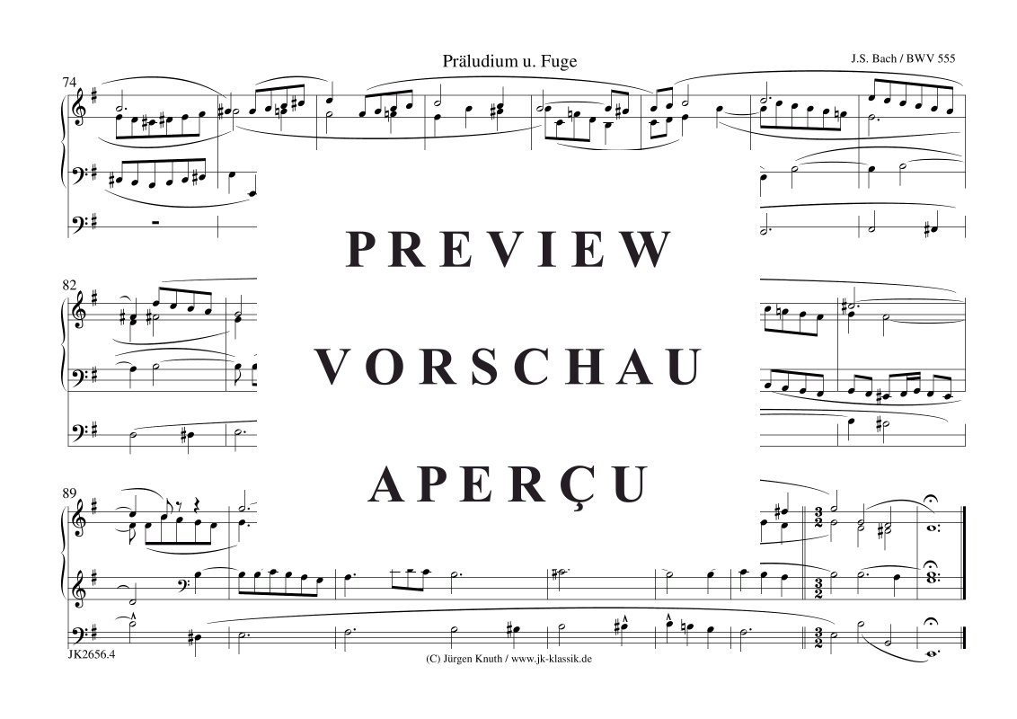 Produktgalerie: Seite 5 von 5 Präludium u. Fuge BWV 555 , , (Orgel Solo)