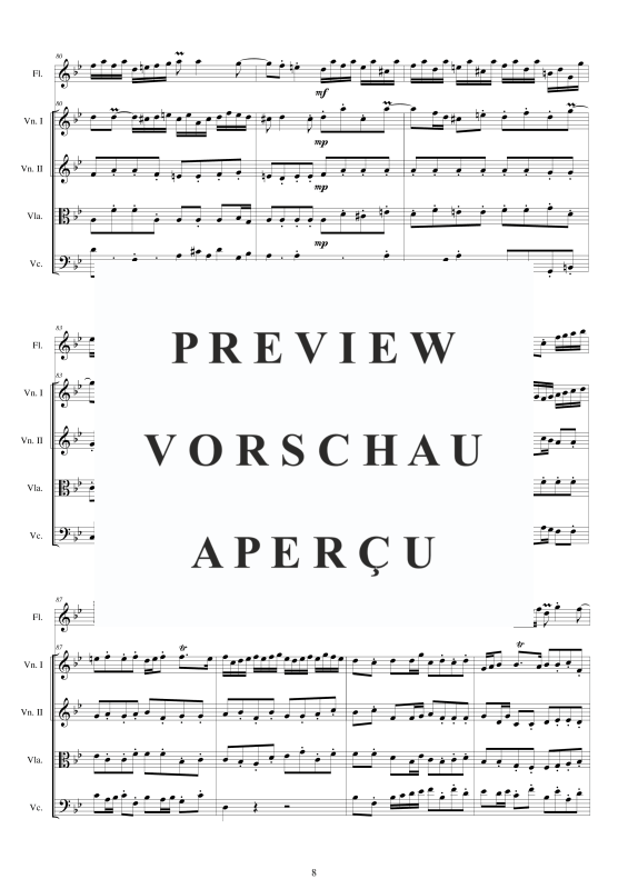 Produktgalerie: Seite 9 von 11 Concerto No.1 to 5 Op.5 in B-Dur, , Querflöte Solo und Streicher Ensemble