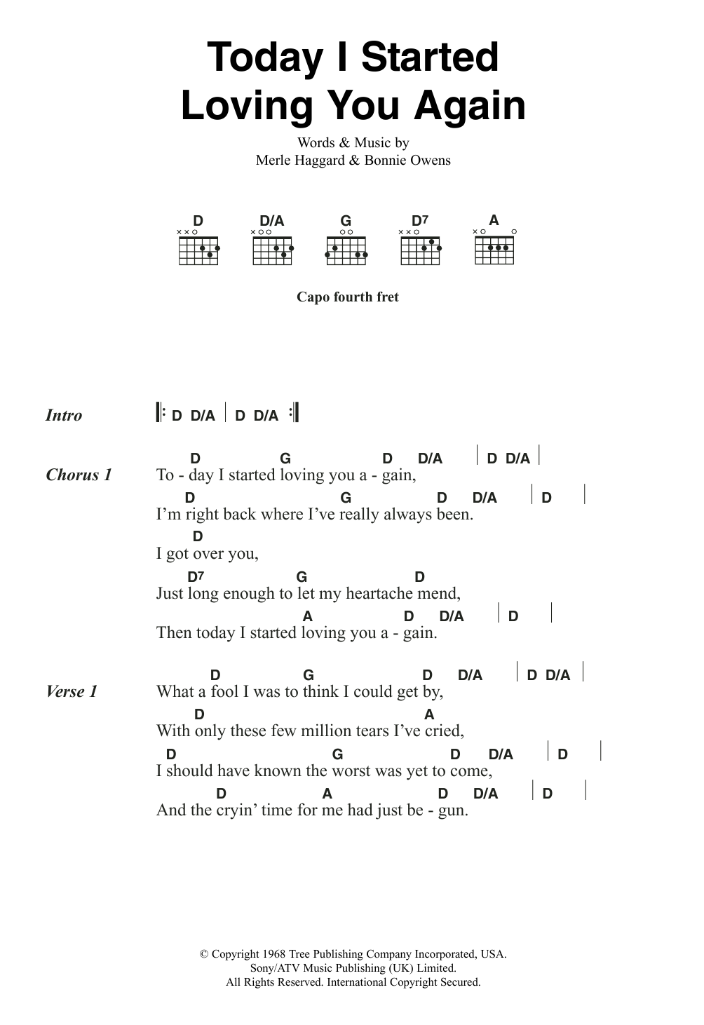 Produktgalerie: Seite 1 von 1 Today I Started Loving You Again, Merle Haggard, Gitarre