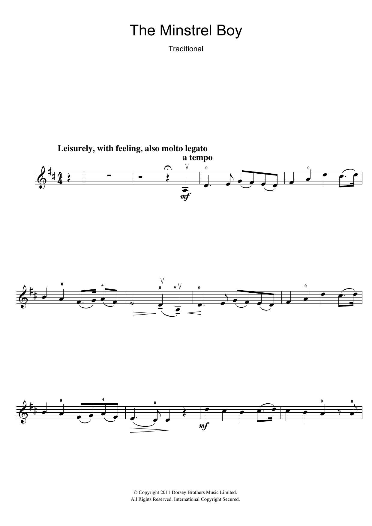 Product gallery: Page 1 of 1 The Minstrel Boy, Traditional