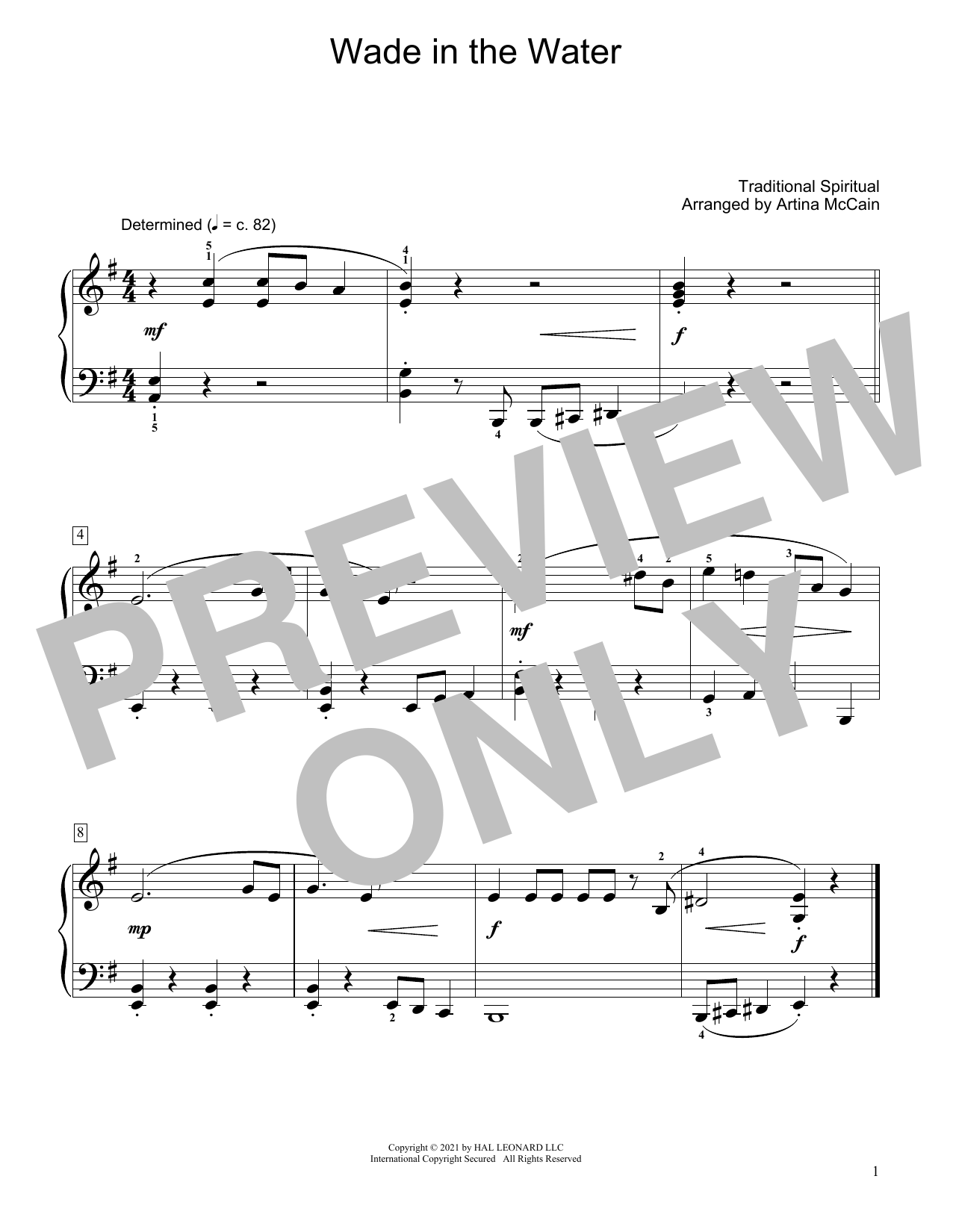 Product picture to: Wade In The Water (arr. Artina McCain)